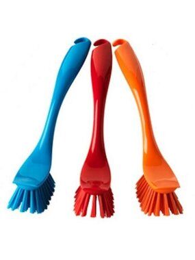 Red Plastic Dish Scrub Brush Hook Handle IKEA Antagen Scraper Kitchen Vegetable